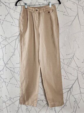 Episode on Excursion Beige 55% Linen High Rise Trousers
